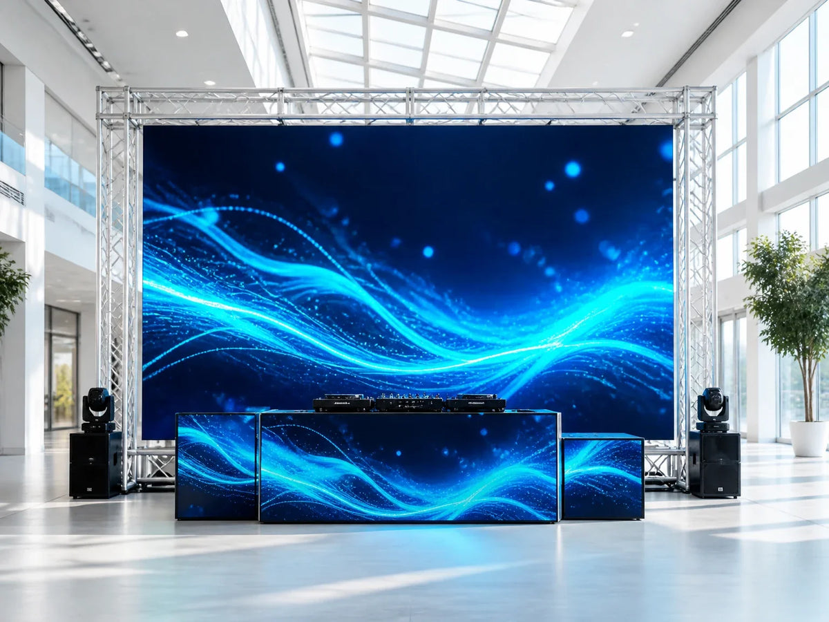VISLAT LED DJ booth collection - foldable concertina stage displays for clubs and events