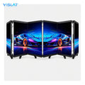 VISLAT 2-panel compact LED DJ booth P4.81 mobile stage front view of the folded two-panel booth