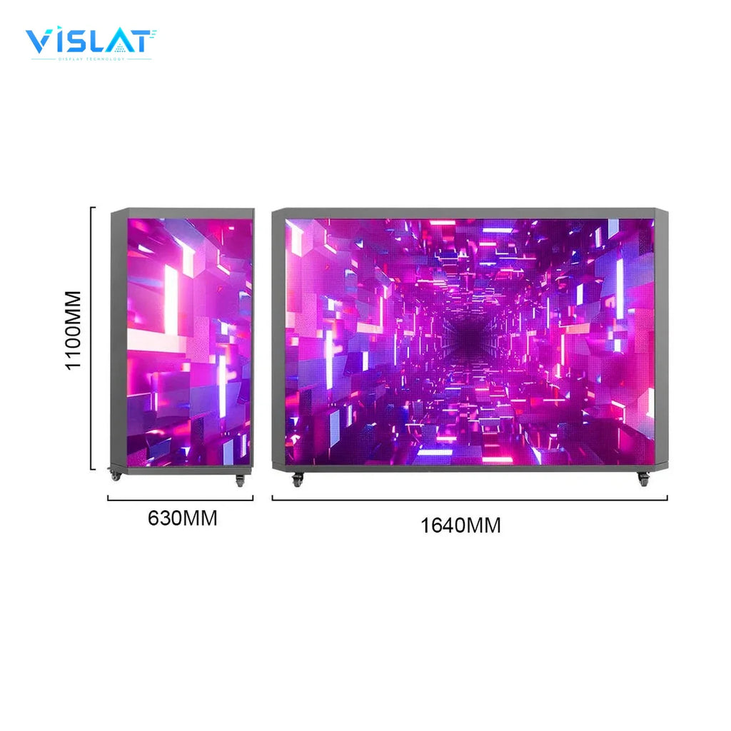 VISLAT 3-Panel Compact LED DJ Booth P3.91 Portable Mobile Stage Screen - additional product view