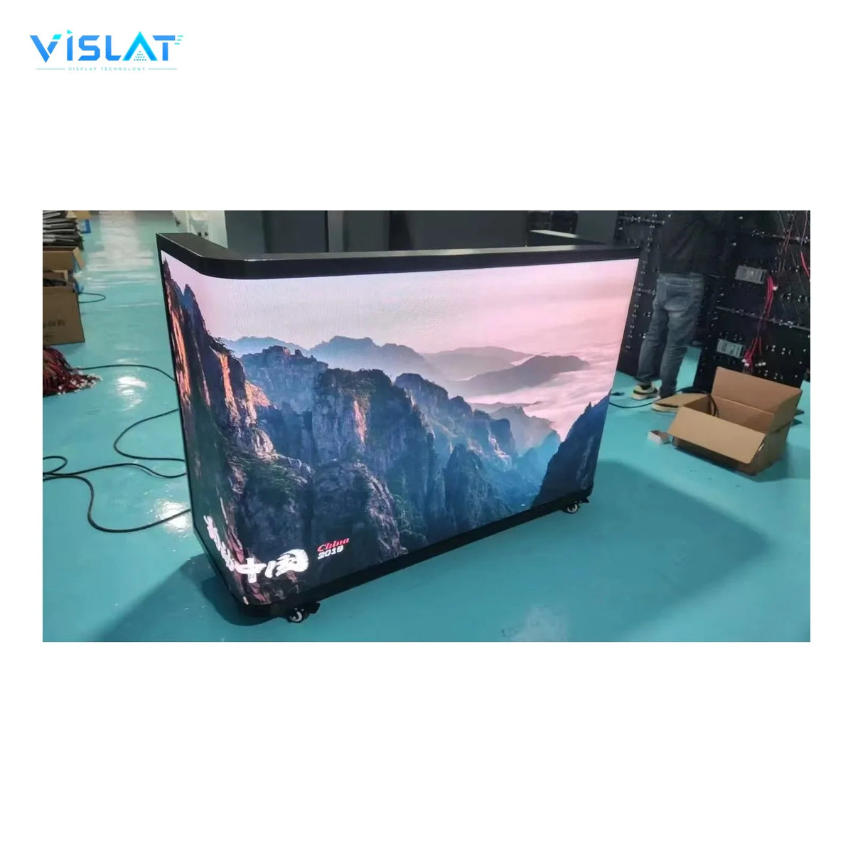 VISLAT 4-Panel LED DJ Booth P3.91 3840Hz Concertina Stage Display - product photo