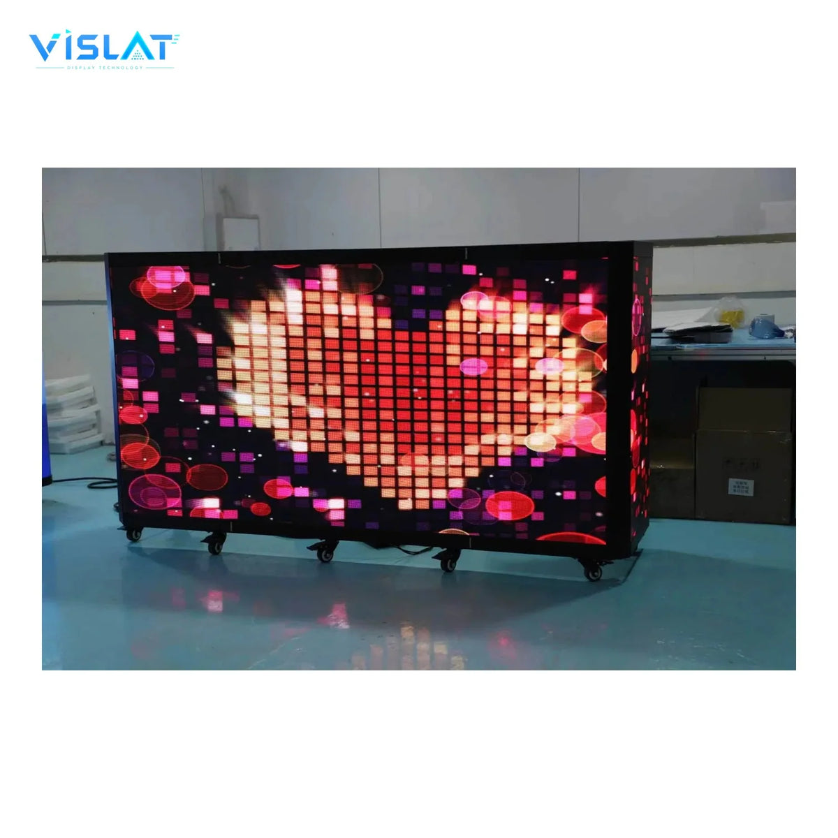 VISLAT 4-Panel Transparent LED DJ Booth P4.81 See-Through Stage Display - product view