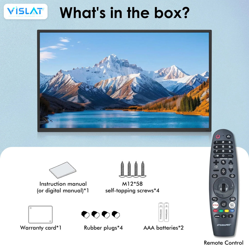 VISLAT 43 Inch Outdoor TV 1000 Nits IP65 Full HD Smart Television Wall Mount - product view