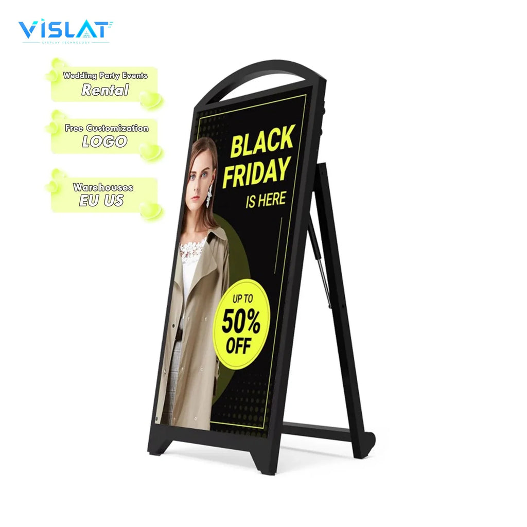 VISLAT 43 inch outdoor TV 1500 nits IP65 4K smart television display running content outdoors