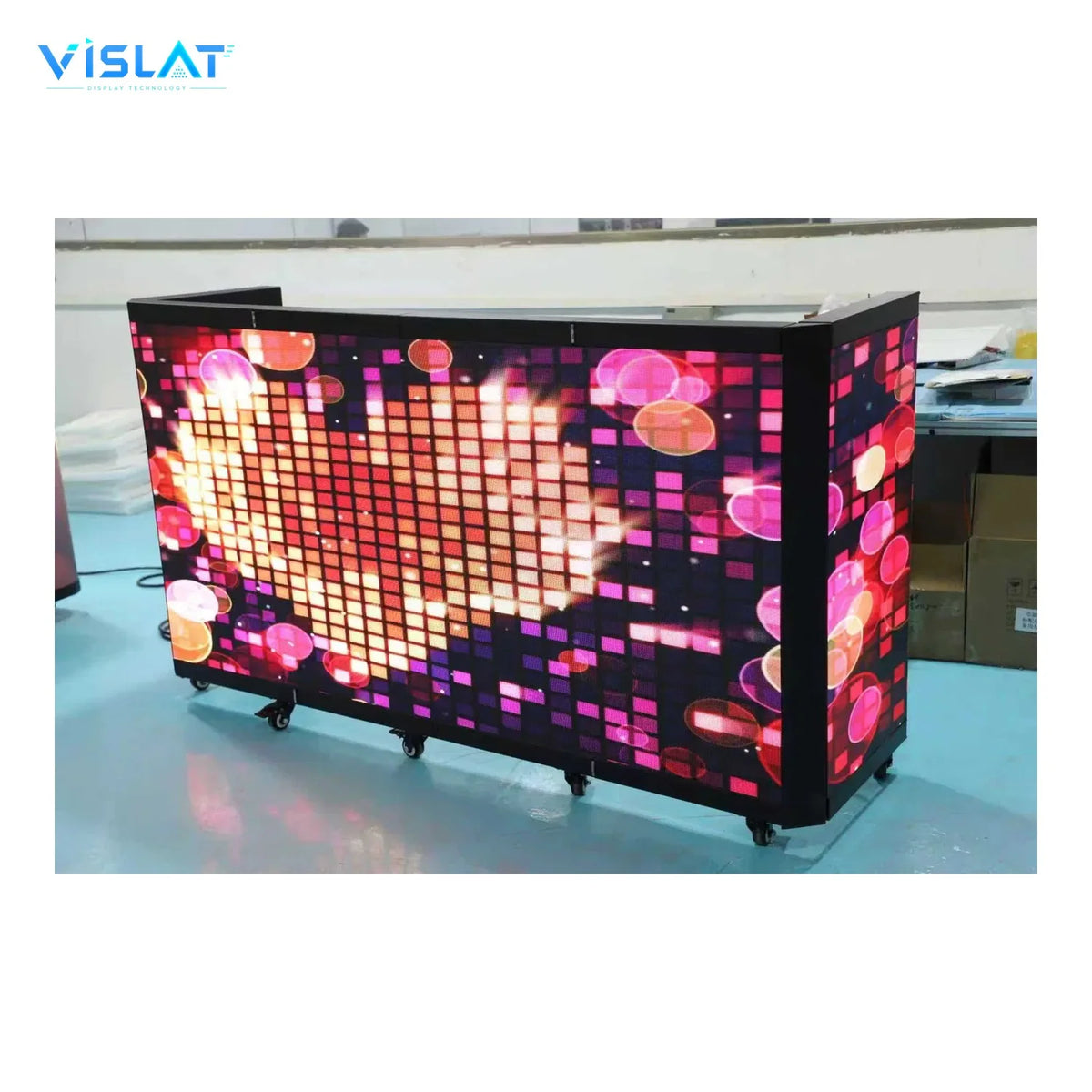 VISLAT 5-Panel Curved LED DJ Booth P2.9 Immersive Semi-Circle Stage - detail view