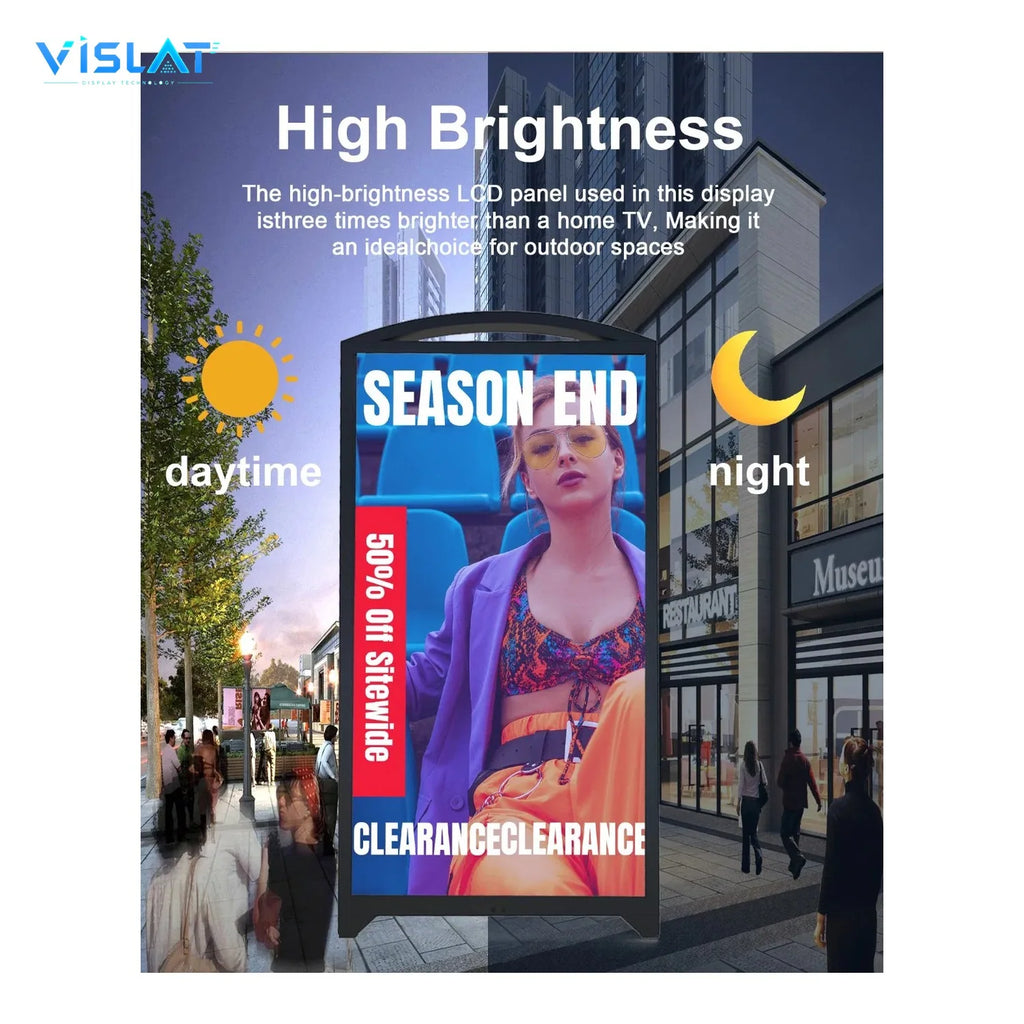 VISLAT 55 inch outdoor TV 1000 nits IP55 full HD display outdoor TV cabinet detail