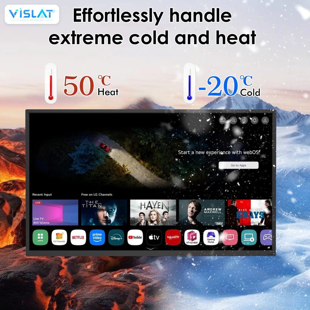 VISLAT 55 Inch Outdoor TV IP65 Waterproof 1500 Nits 4K Smart Television - product photo