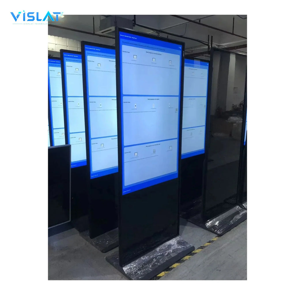 VISLAT 55 Inch 4K Portable Floor Standing Digital Signage Advertising Kiosk - product view