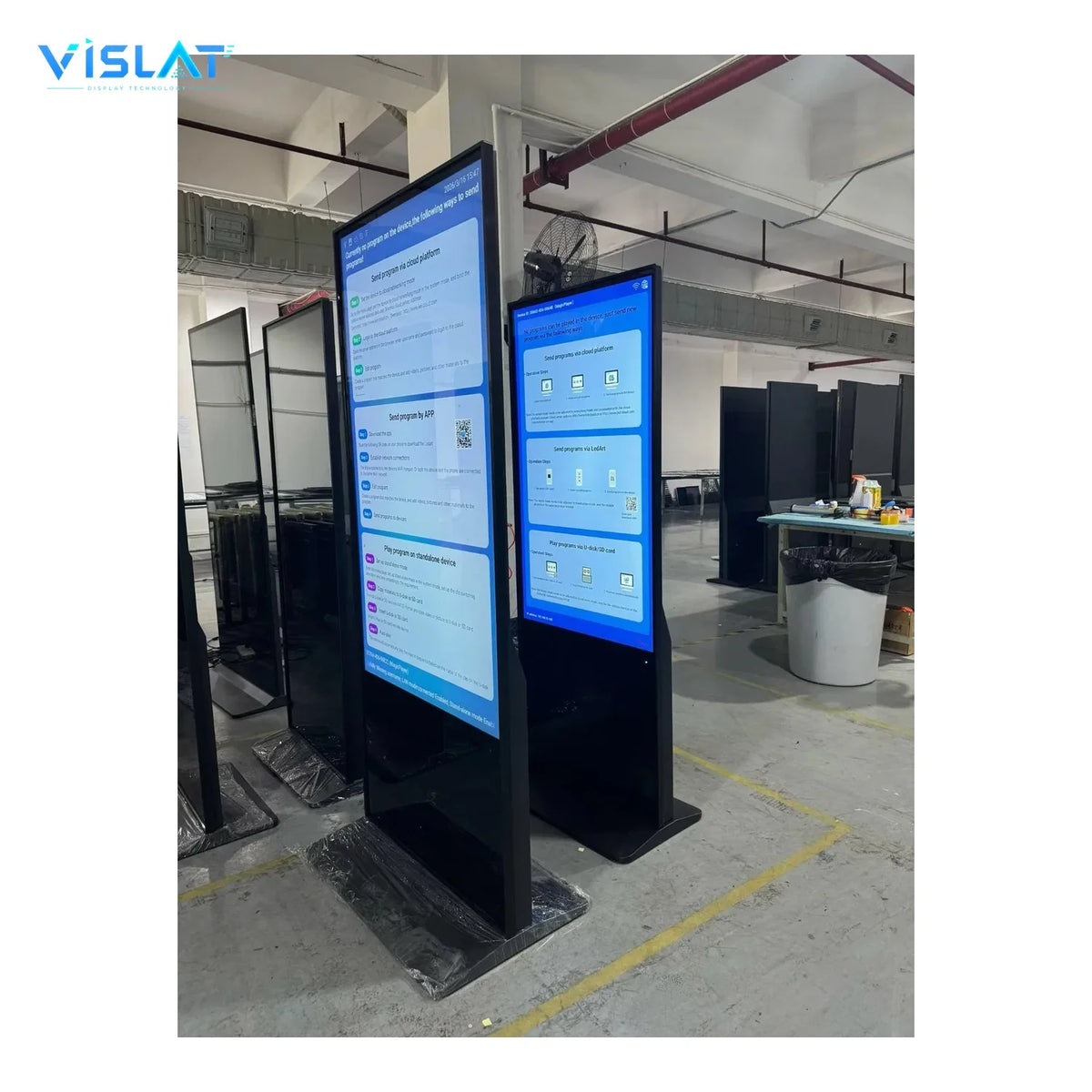 VISLAT 55 Inch 4K Portable Floor Standing Digital Signage Advertising Kiosk - detail view