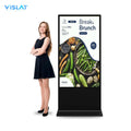 VISLAT 55 inch touch screen portable digital signage kiosk touch screen kiosk on a clean background