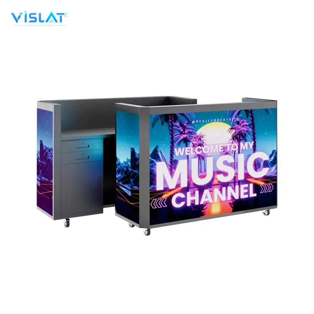 VISLAT 6-Panel LED DJ Booth P2.6 Ultra HD Large Stage Concertina Display - product view