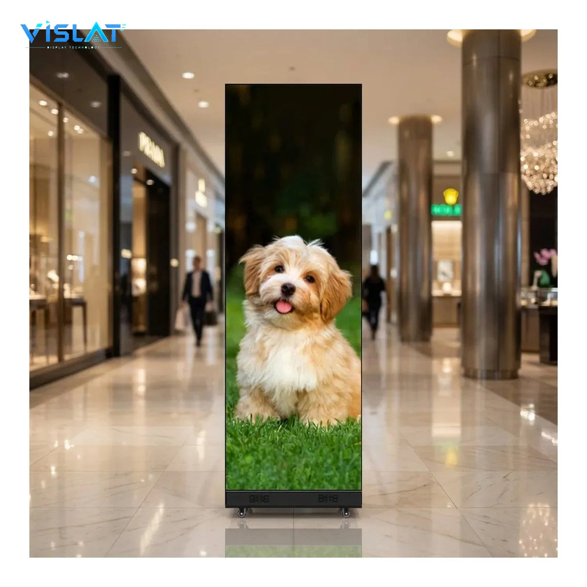 VISLAT P2.5 slim LED poster display 480x1440mm poster used inside a retail store