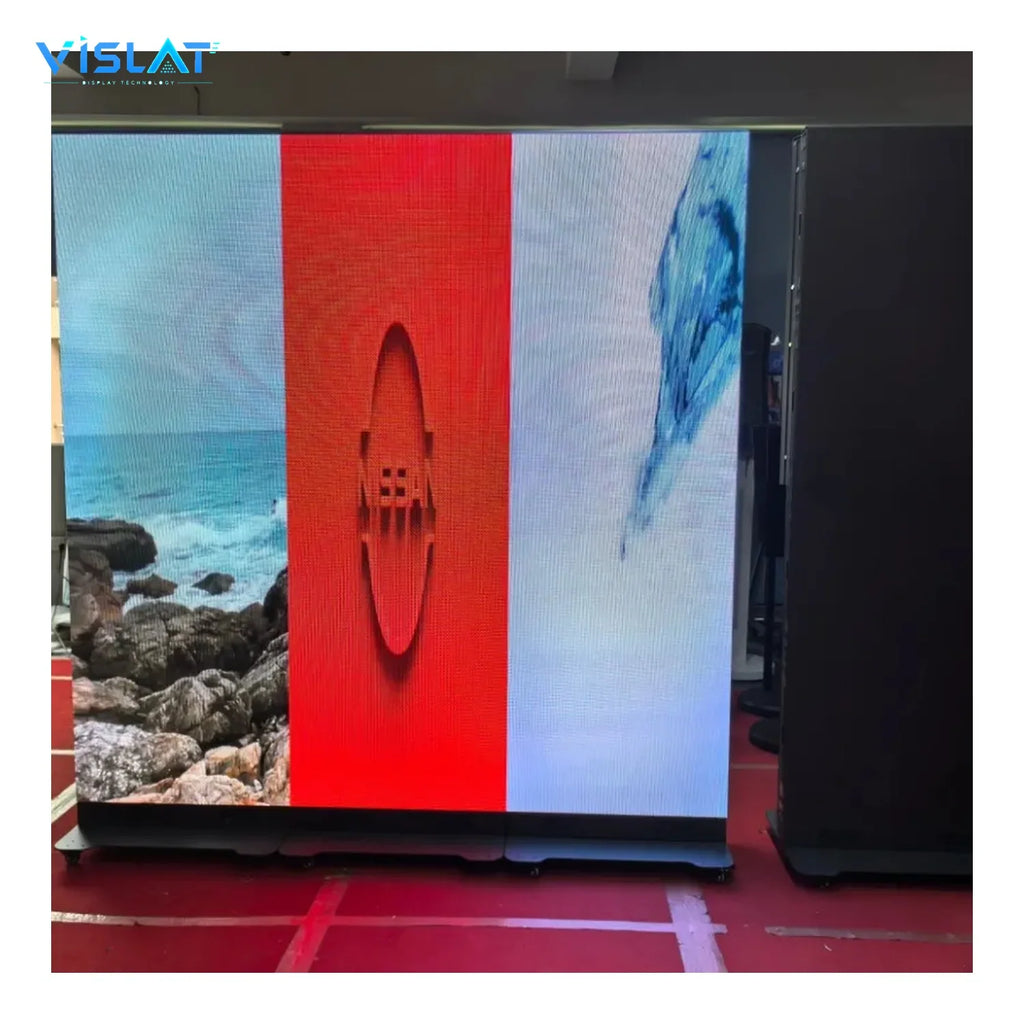 VISLAT P2.5 slim LED poster display 480x1440mm poster placed in a shopping mall