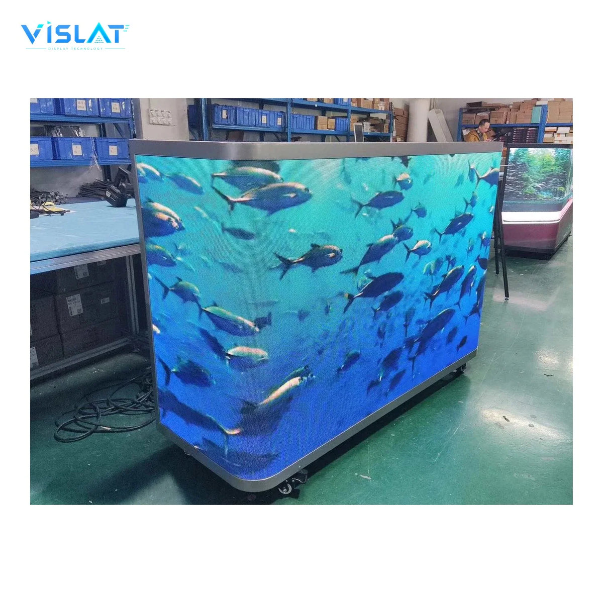 VISLAT P3.91 curved LED rental panel 500x500mm flexible curved panels in the workshop