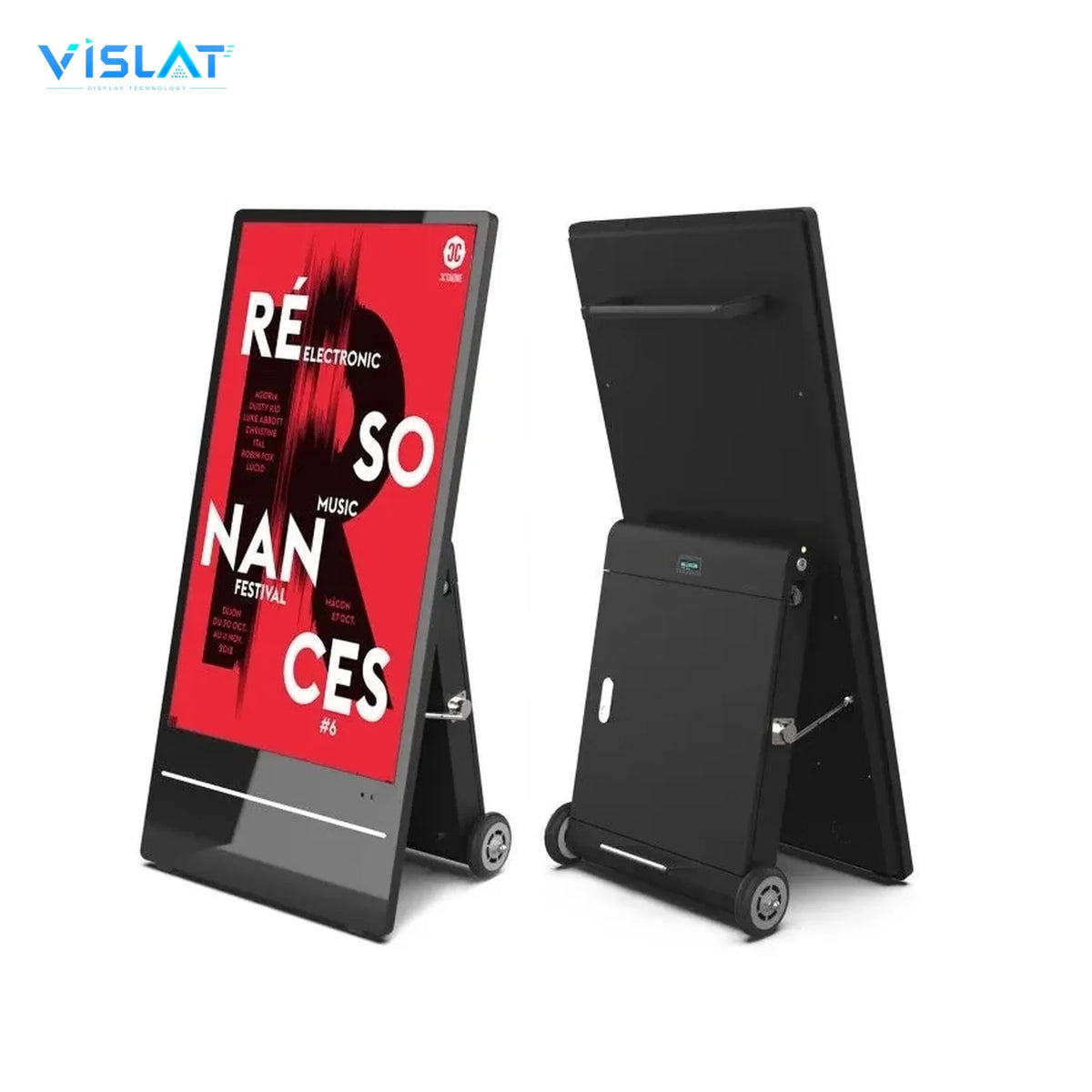 VISLAT P4 outdoor LED poster display 960x1920mm IP65 freestanding outdoor LED poster on a clean background