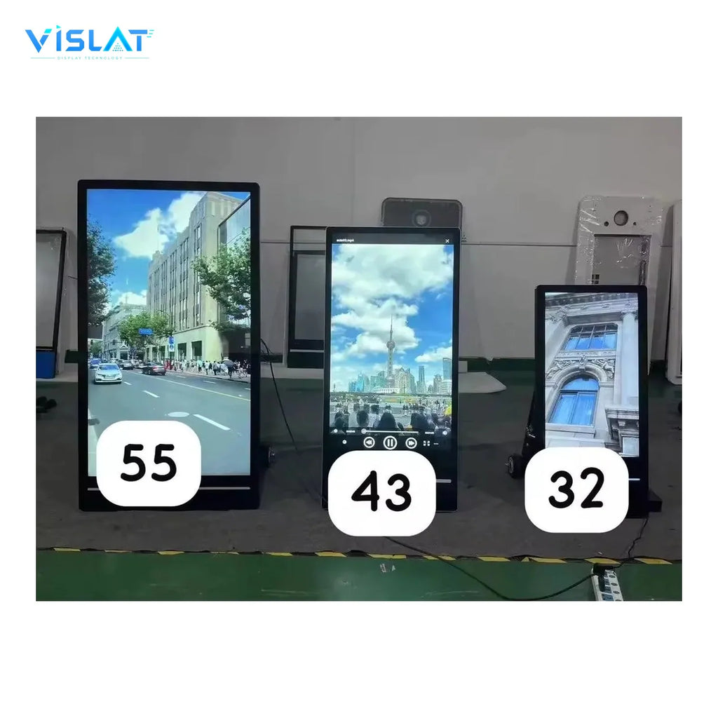 VISLAT P4 outdoor LED poster display 960x1920mm IP65 outdoor posters in 32, 43 and 55 inch sizes